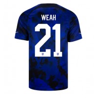 Moški Nogometni dresi Združene države Timothy Weah #21 Gostujoči SP 2022 Kratek Rokav